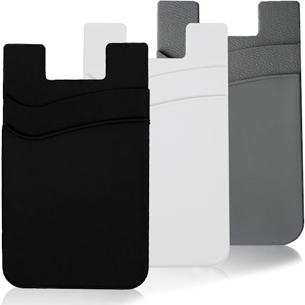 3-pack Mobiltelefon Plånbok Korthållare Fodral för Mobilskal, Självhäftande Kreditkort Visitkort ID-kort Ficka Plånböcker Fäst på Baksidan av iPhone Android-telefoner
