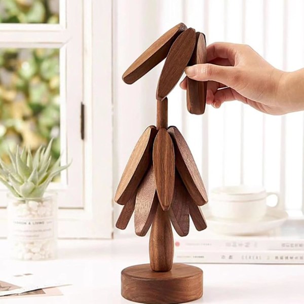 Fashion Tree Design Stativ Træ Træ Trivet Dekorativ Anti Skold Varmebestandig Bordmåtte Coaster Træ Pladeunderlag Træ