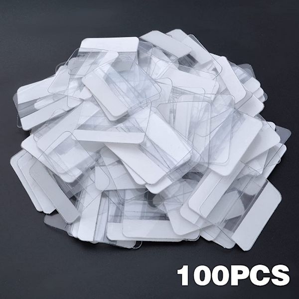 100 st Plastörhängen Adapter, Transparent PVC Plast Smyckeskort, e