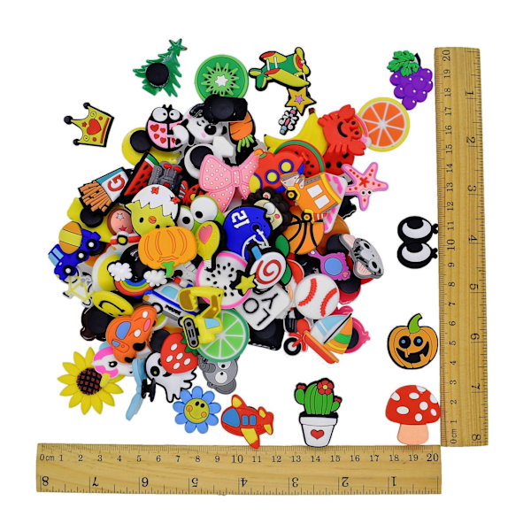 100 stk. Clog Charms - Ulike Tilfeldige Mønstre - PVC - Tilbehør