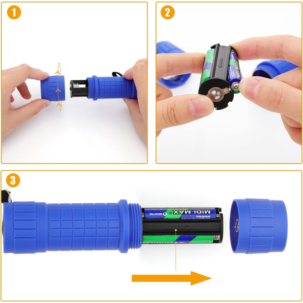 COB Lommelygte Torch Lys Sæt af 4 Anti-Slip Bærbar Design til