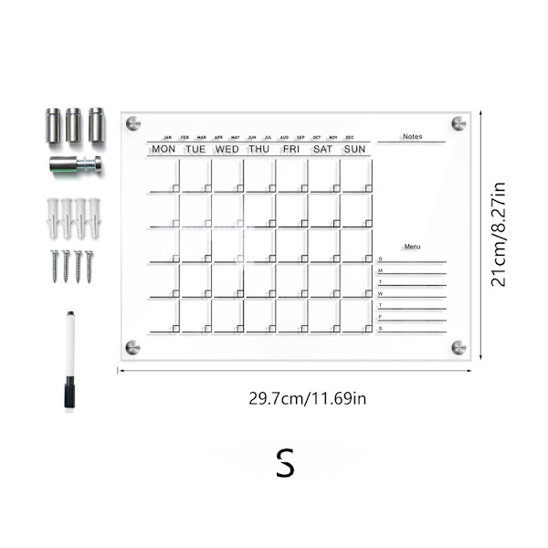 Akryylimuistilehtiö Weekly Plannerille, riippuva ilmoitustaulu, Clea