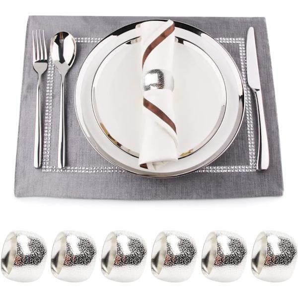 12 stk Serviettringer (Sølv) Metall Serviettring, for Bryllup Bankett