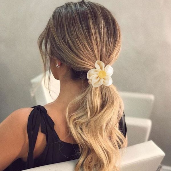 (3-pack) Hårband Blommig Hår Scrunchies Rhinestone Ponytail Hållare Elastiska Hårband Hårtillbehör för Kvinnor och