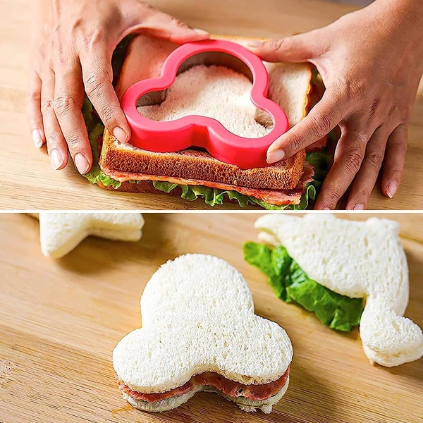 4 stk Smørbrødformet Kakeutsteker, Rustfritt Stål Smørbrødutsteker B