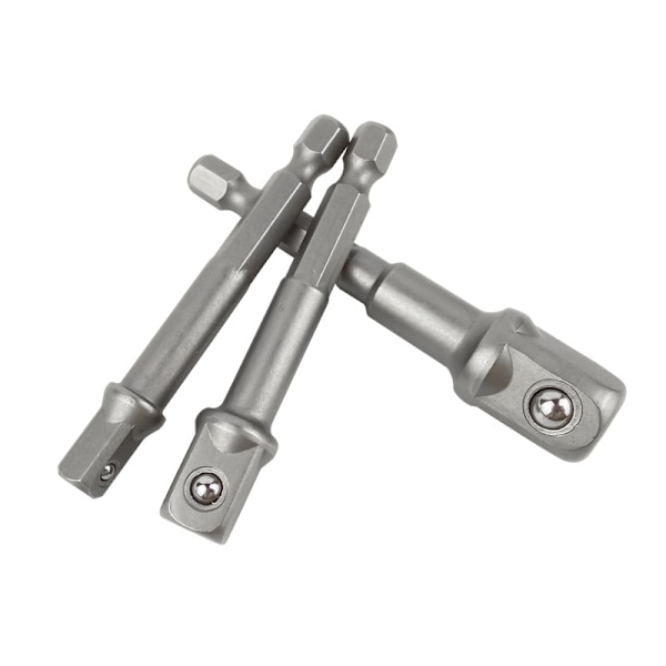 3-delt adaptersett for piper - sekskant til firkant for bor, piper, skrutrekkere og bitsholdere, 1/4, 3/8, 1/2 tomme