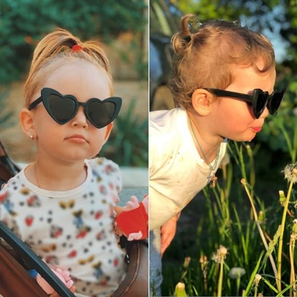 Børnesolbriller (gul) hjerteformede polariserede solbriller