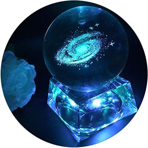 Galaxy-kristallikuula - Lasikuulat yövalo vauvanhuoneeseen LED-valolla