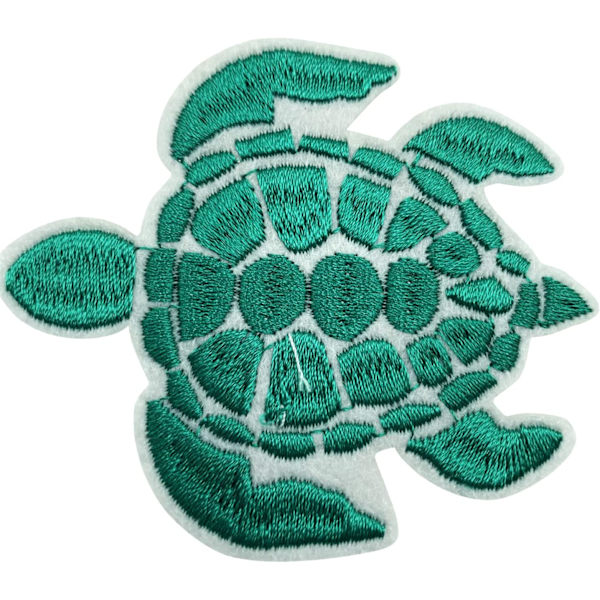 2 stjärnor Stryk på Broderade Lapp, Grön Sköldpadda Söt Lapp - Broderad Applikation Badge Stryk på/Sy på DIY Klädtillbehör, Perfekt för Ryggsäck, Kläder