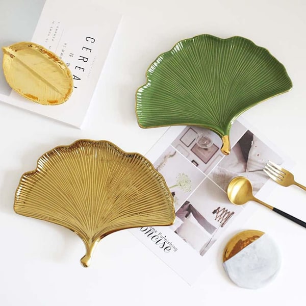 Blad Epoxy Resin Forme Bakke Silikoneform til Resin Smykker Pladeform DIY Støbning Irregulære Tropiske Blade Serveringsbakke Frugtskål Smykkeskrin (Gink