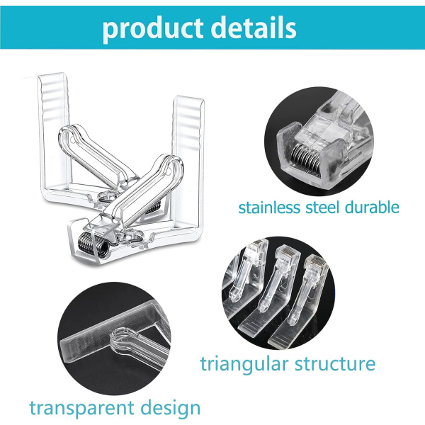 20 stk Gjennomsiktige Duk-klemmer, Plast Duk-klemmer, Annonser