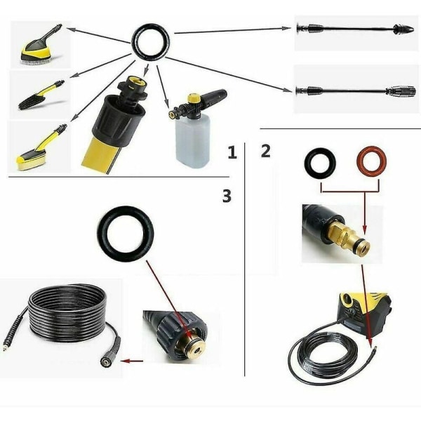 20 stk Karcher K2 K3 K4 K5 K6 K7 Tetningspakning O-ring Tetning O-ring