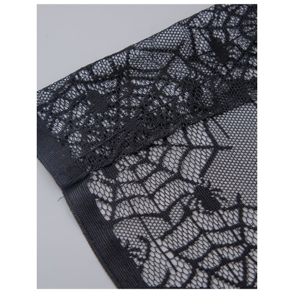 Mustat pitsiset oviverhot - Spider, 100cm x 200cm Semi-Sheer Curta