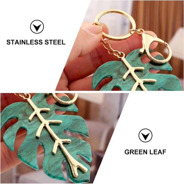 Kvinner Nøkkelring Plante Tropisk Palmeblad Nøkkelring Veske Anheng Nøkkelholder for Boho Hawaii Luau Sommerfest Utstyr Bursdag Graduation