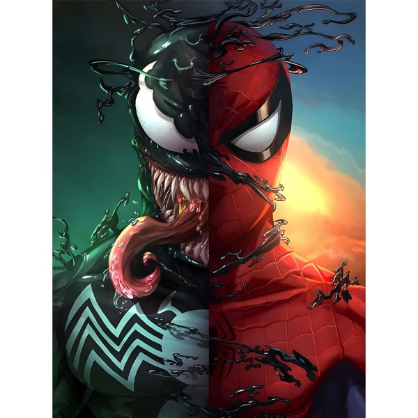 Venom & Spiderman diamantmaleri 30x40cm, 5D diamantmaleri K