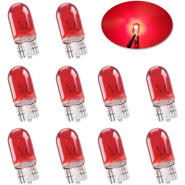 Rød - T10 W5W Miniatur Standard Halogen Pære 194168501 DRL Corne