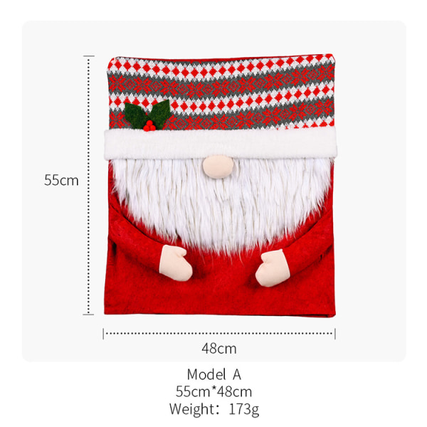 Set med 2 Julstolsöverdrag med Skäggig Gammal Man, 48 ​​x 55 cm, Cr