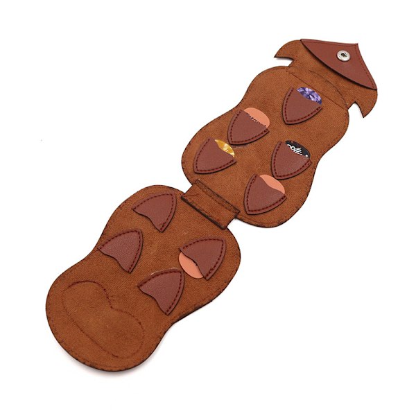 Läder Guitar Pick Case Uggla Design, Plectrum Case, Gitarrist Presenter, Musiker Tillbehör, Handgjord