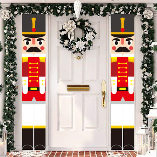 Jul Nötknäppare Banner Dekorationer Utomhus - 6ft Solider Nut