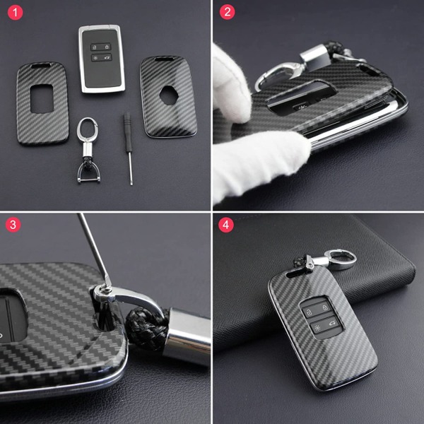 Renault nyckelring med spänne - svart, mjukt material, nyckelring, ab