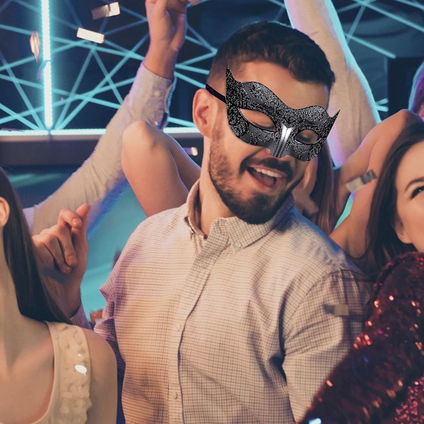 2 stk. Maskebal Masker Sæt Venetiansk Festmaske Kostumemaske