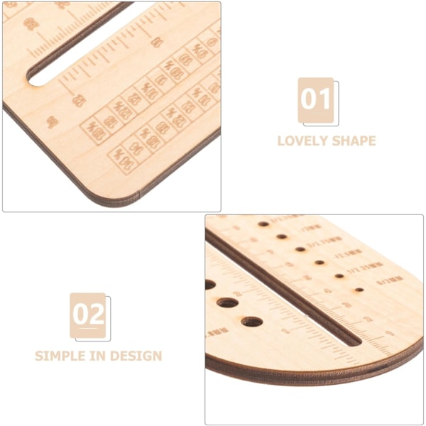 Sockmätare Stickning Virkning Storleksmätning Virknålsguide Virkningsstorleksmätare Vävverktyg Trä Sockblocker DIY Vävverktyg Beige