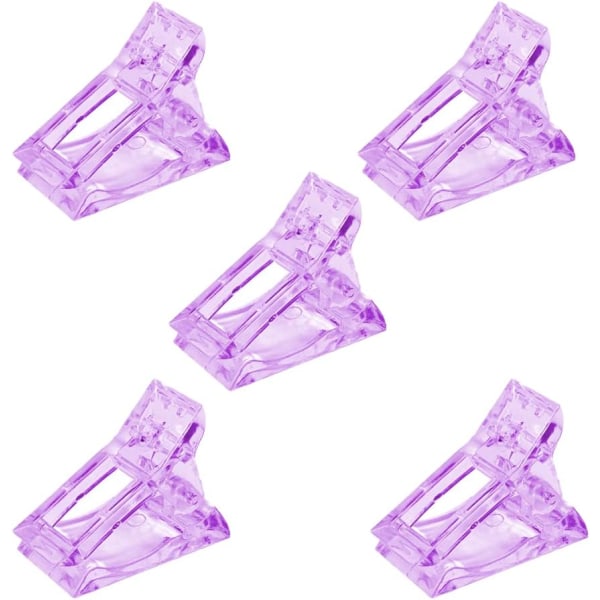 5 gennemsigtige negleklippere (lilla), krystal negleclips, negleekst