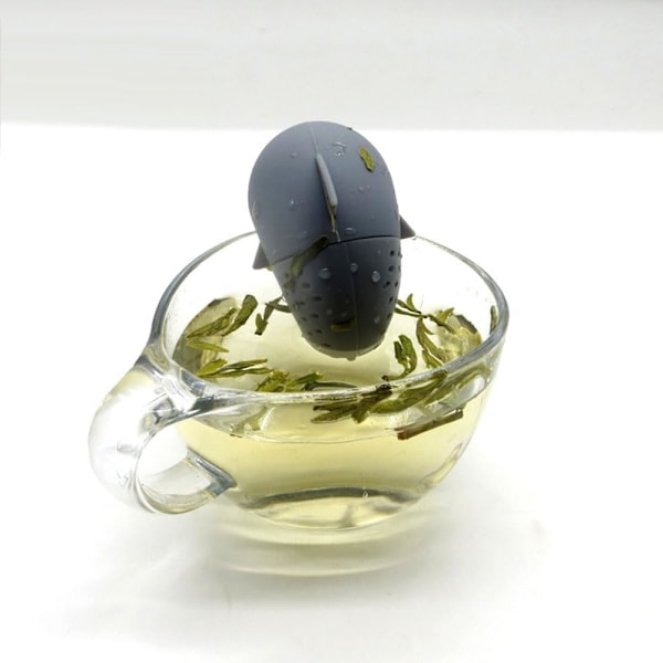 2 Pakke Hai Te-infuser, Filtre for Løs Te Gjenbrukbar, Morsom Dyreformet Sil Rustfritt Stål Kule Diffuser Tekoker for Tekopper Tekanner