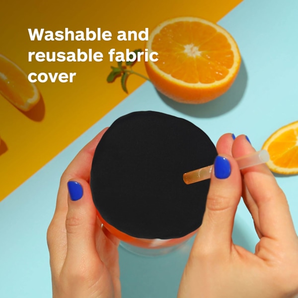 15-pak Universal Drikkedæksel Scrunchie – Vaskbar Elastisk Drikkebeskytter med Sugerørshul, Polyester/Elastan Bånd til Kopper & Glas – Sort