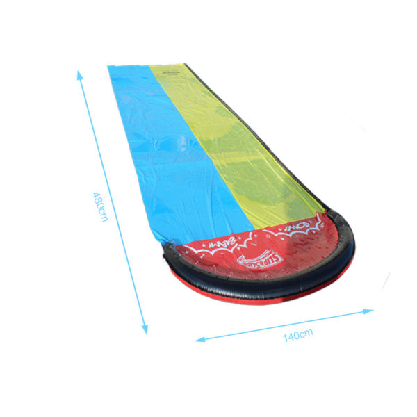 Barnevannslide med Surfebrett 4,8 x 1,4m, Dobbel Hai-vannslide