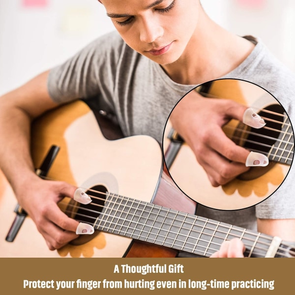 40 stycken gitarrfingertoppsskydd i silikon, halkfria fingerskydd, skyddande lock för stränginstrument, gitarr, mandolin, bas, etc.