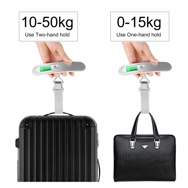 Elektronisk bagagevægt, bærbar digital bagagevægt (sølv)