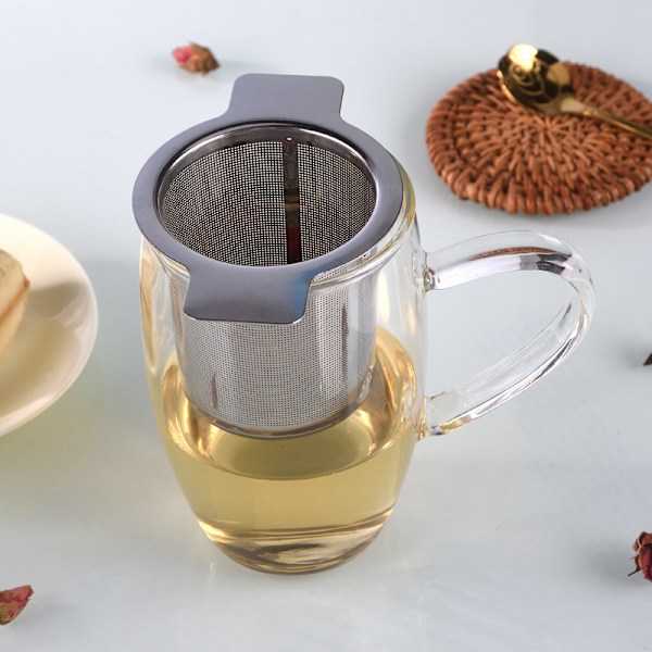 Letvægts Rustfrit Stål Te-Drypper med Låg Dobbelt Øre Te-Infuser