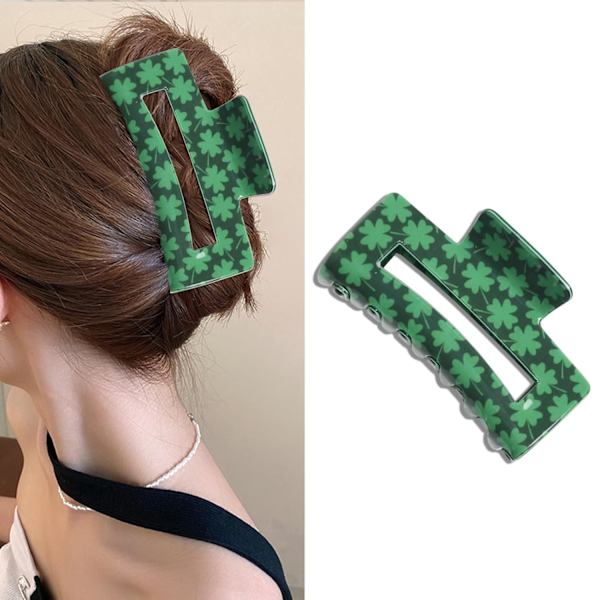 Patrick's Day hårklemme grønn lykkekløver hårklemme hårnål mote fløyel smell smell barrettes solide side hårklemmer for Gi