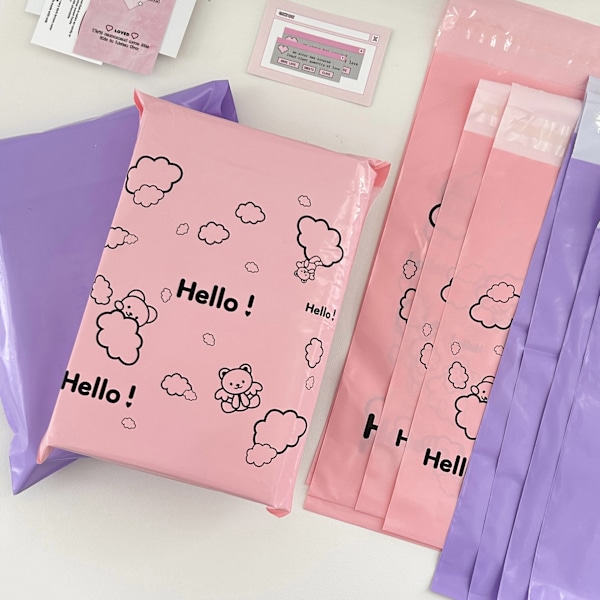 Søde lyserøde hygiejnebindsposer - Pakke med 100 stk., 18x30 cm uigennemsigtige hygiejnebindsposer til tamponer, trusseindlæg