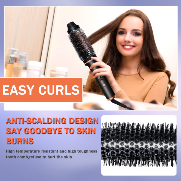 1 st Heated Curling Brush Tourmaline Ceramic Ion Curling Wand Volu