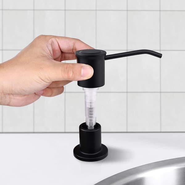 Integreret køkken sæbedispenser i 304 rustfrit stål med en 500 ml flaske, håndsæbedispenser, sort