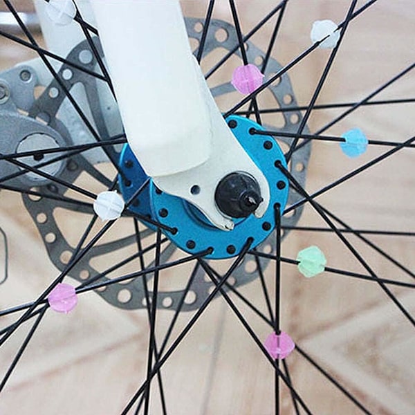 72 Stycken Flerfärgade Cykelekrar Pärlor, Självlysande Plast Cykelklämma Pärlor, Cykelekrar Pärlor Plastklämma, för Barncykelekrar Tillbehör