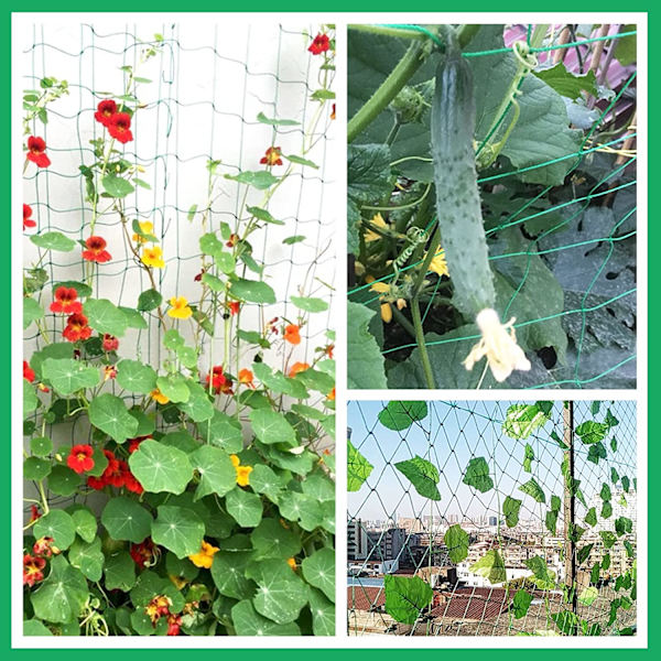 3,6 x 1,8 meter have net af nylon til blomster i haven - plante støtte