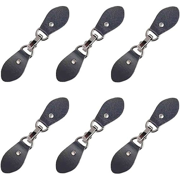 Nahka Toggle-napit (mustat) 6 kpl Nahka-välilehden suljin solki