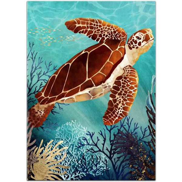 Timanttimaalauspakkaukset aikuisille ja lapsille 30x40cm, Merikilpikonna DIY