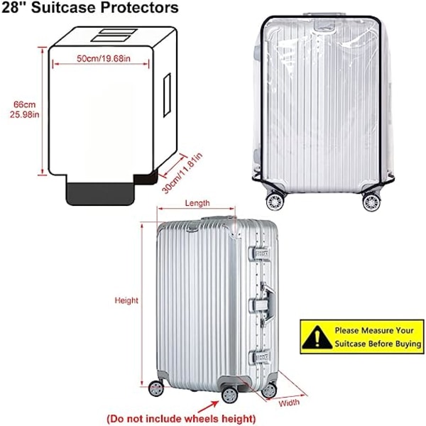 Transparent PVC Resväska Skydd, 30 Tum Transparent PVC Vattentät Resväska C