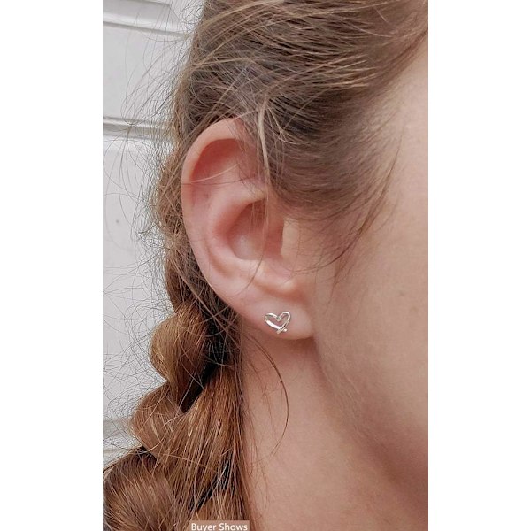 Minimalistiske Hjerte Sterling Sølv Øreringe til Kvinder Piger Teenagere Charm Hul Kærlighed Hjerteformede Stud Tiny Small Cartilage Tragus Post Pin Hypoallergen Pie