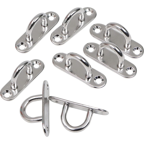 M8 Rustfritt Stål Bru (Pakke med 8) - Heavy Duty Rektangulær U-Formet Vegg- eller Takkrok (80 x 26 mm) - 200 kg Kapasitet - Festeskrue