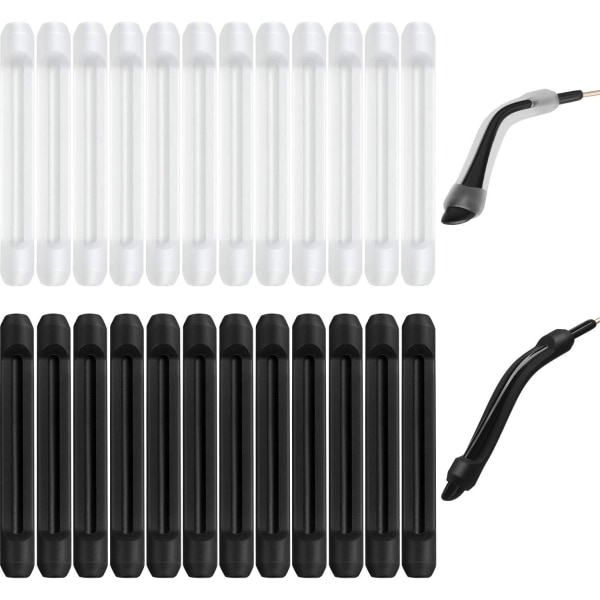 12 par öronskydd av silikonglasögon (svart, vit) Glasögon
