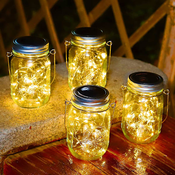 4 stk. Solcelled Havelys - 20LED Udendørs Solcellelys, Vandafvisende