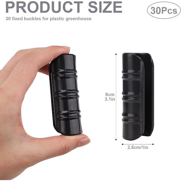 Sett med 20 klemmeklips for drivhus 25 mm