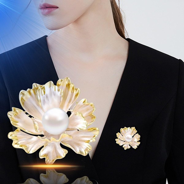 Blomster Broche Nål Rhinestones Perle Blomster Brocher Blomster Nål Smykker til Kvinder Piger