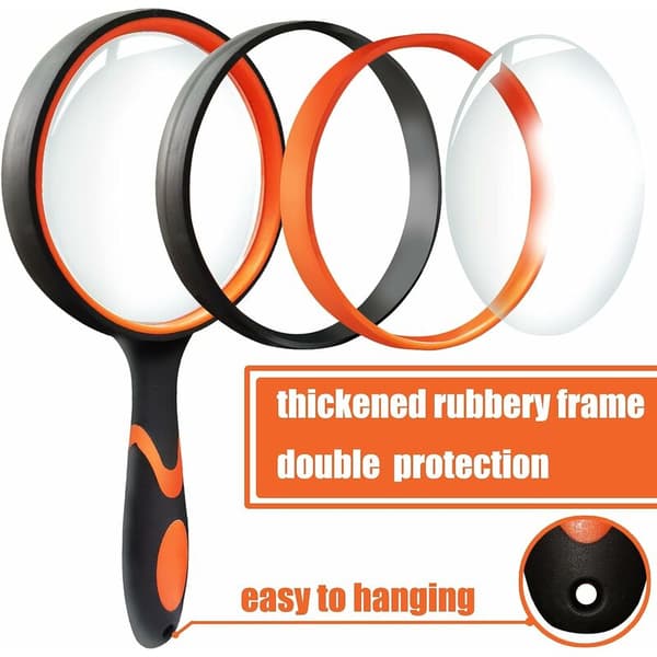 (Orange, Diameter 100mm) Bärbar 10x Förstoringsglas för Läsning