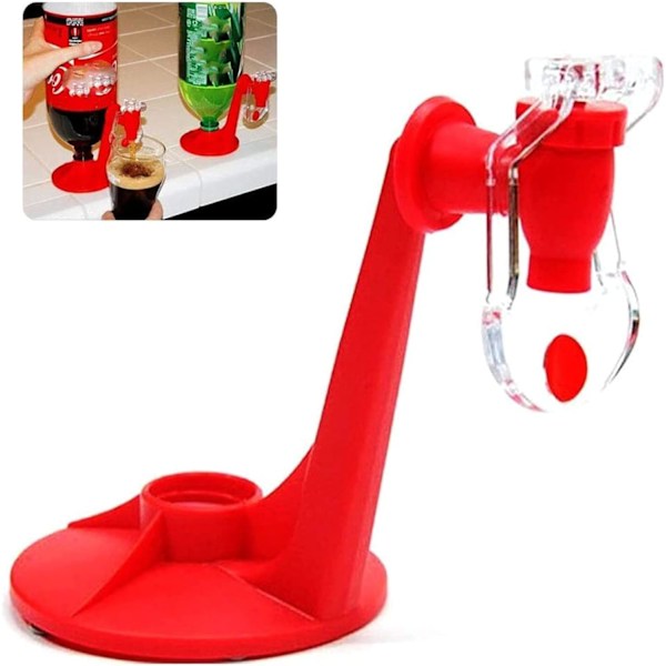 2 Liter Drikkedispenser, Brus Drikkedispenser Flaske Opp Ned Drikkefontener Vanndispenser Maskin for Fest Hjemmebar (Stil 1)